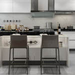 Cozinha de apartamento minimalista