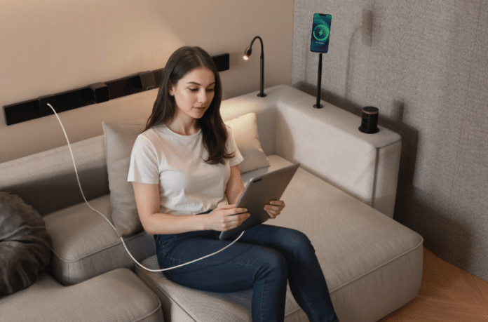 Opções de conectividade elétrica para estofado