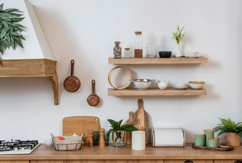 Prateleiras para parede de cozinha