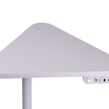 tampo triangular de mesa com conectividade na cor branca