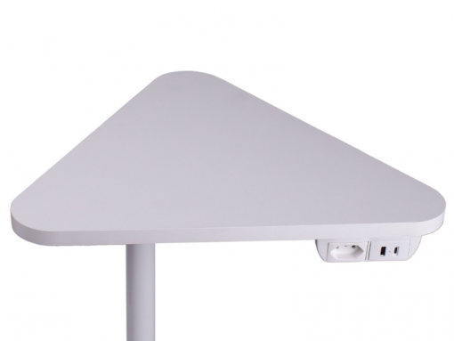 tampo triangular de mesa com conectividade na cor branca