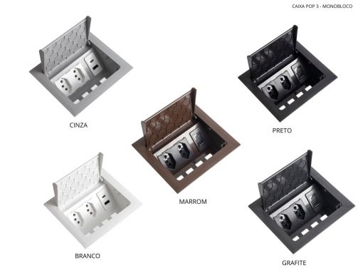 POP 3 Tomadas monobloco + USB A+C tutbo, todas as cores, da QTMOV