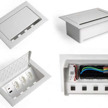 Caixa POP 3 tomadas monobloco + USB A +C turbo 20 W na cor branca da qtmov