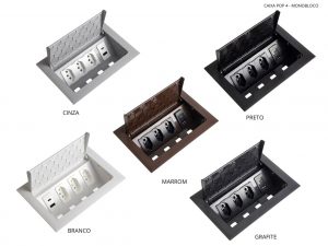 POP 4 Tomadas monobloco + USB A+C tutbo, todas as cores, da QTMOV