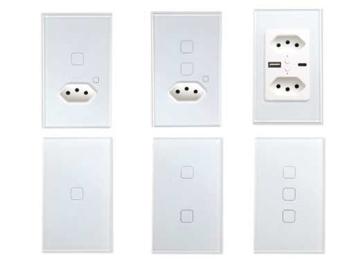 Todos os modelos de interruptores inteligentes com tomadas touch da QTMOV