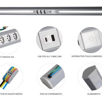 Especificidades do Perfil de Canto da QTMOV de 1,2m cinza