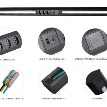 Especificidades do Perfil de Canto da QTMOV de 1,2m preto