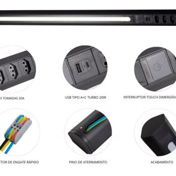 Especificidades do Perfil de Canto da QTMOV de 1m preto