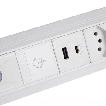 Especificidades do Perfil de Canto da QTMOV USBs e botão dimerizável branco